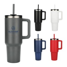 Pinnacle 40 oz Vacuum Insulated Eco-Friendly Travel Tumbler With Straw